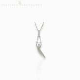 Male Ballet Dancer, in 5th pas de poisson - Silver-Toned - Pendant